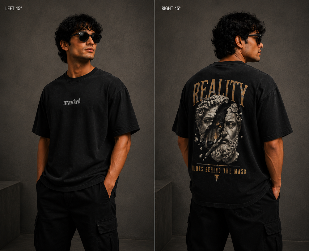 Reality collection black oversized tshirt