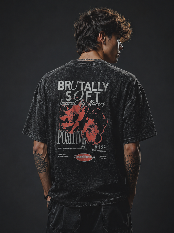 Black oversized acid wash T- shirt
