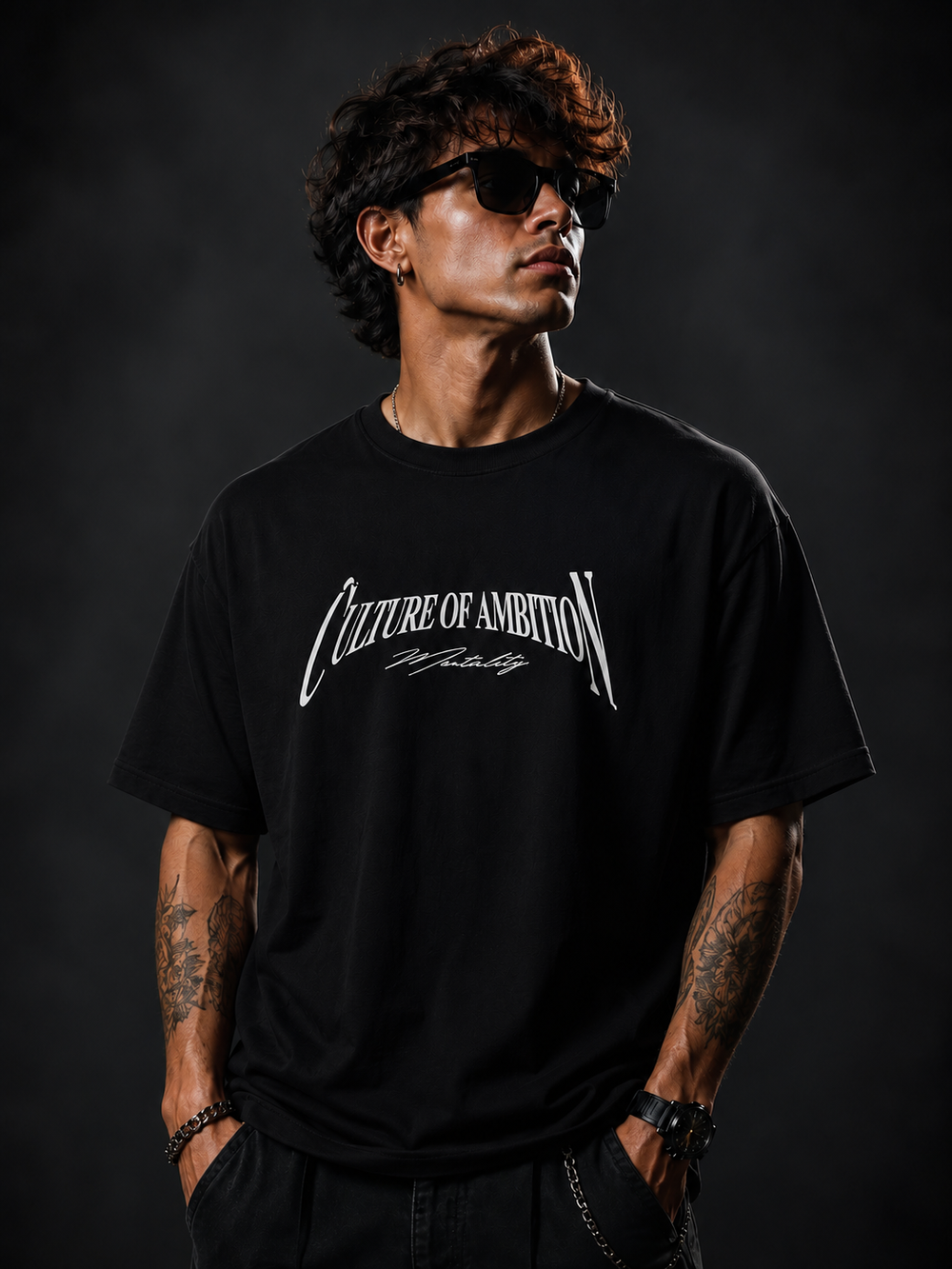 Culture of ambition black Oversized Tee