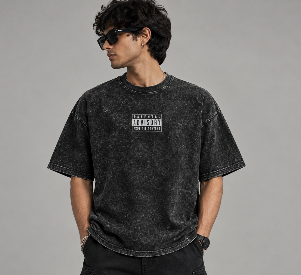 Money talks oversized acidwash tee