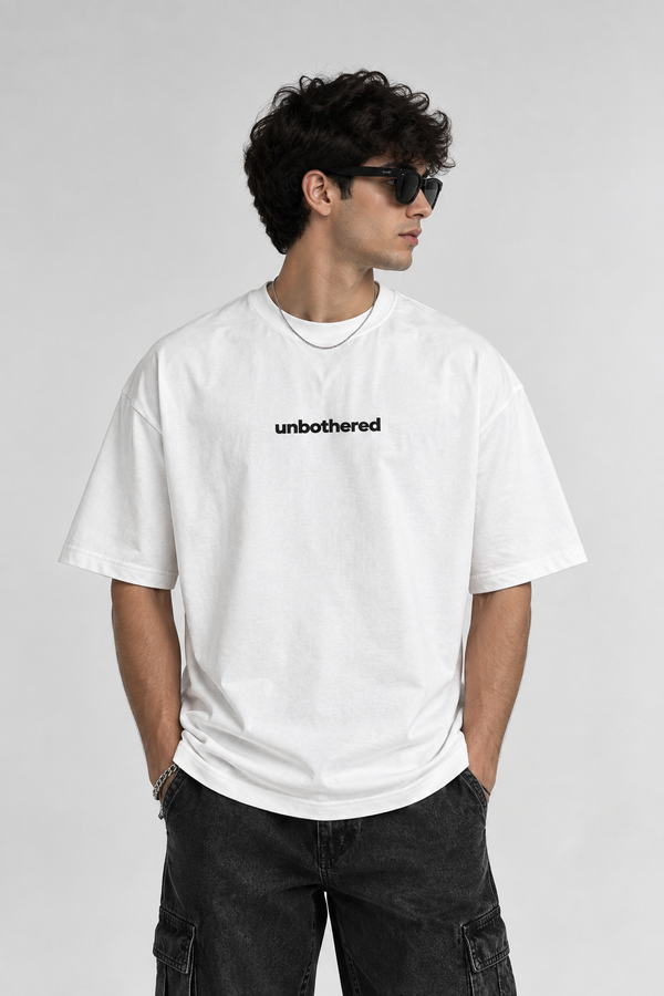 Unbothered edition white oversized tee