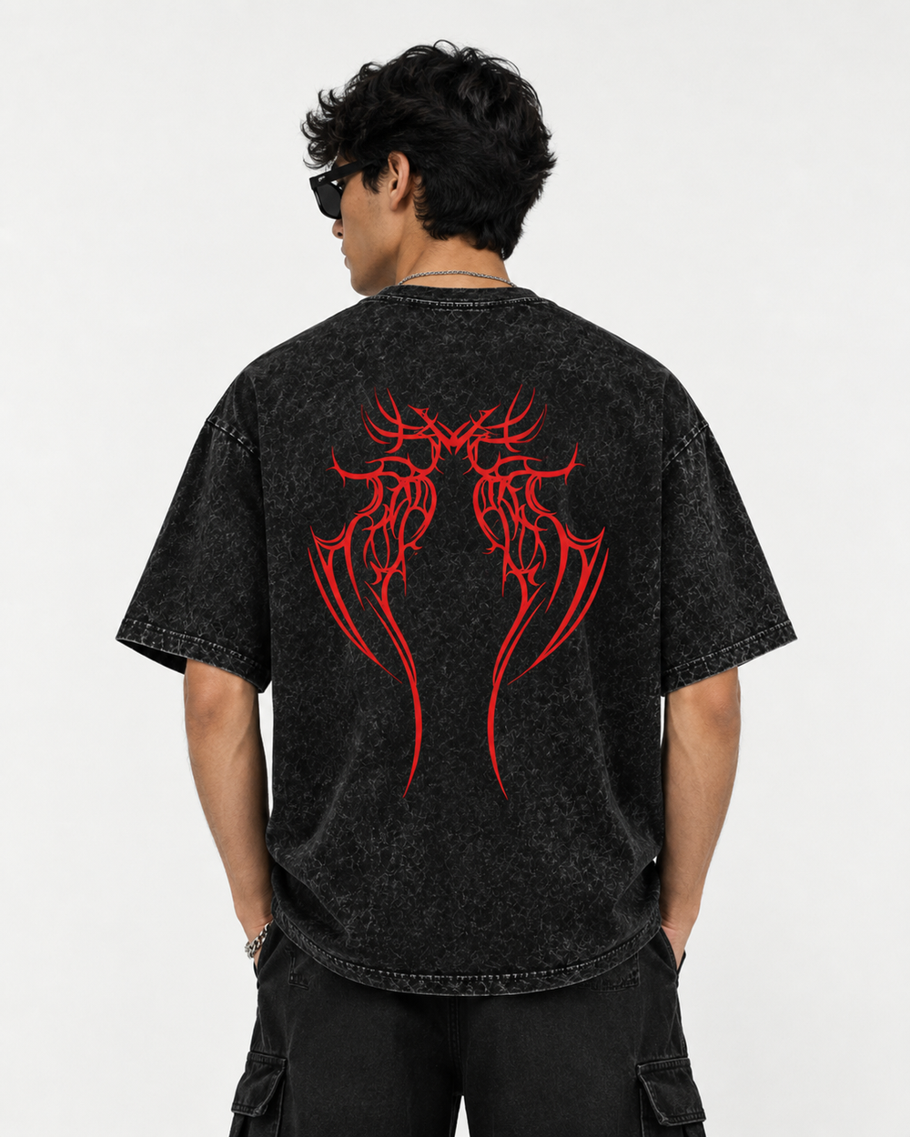Inferno acidwash oversized tee