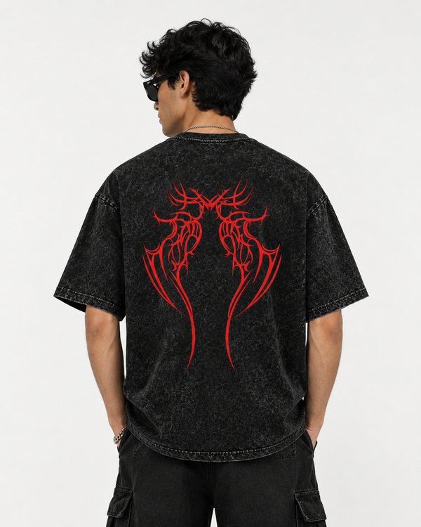 Inferno acidwash oversized tee