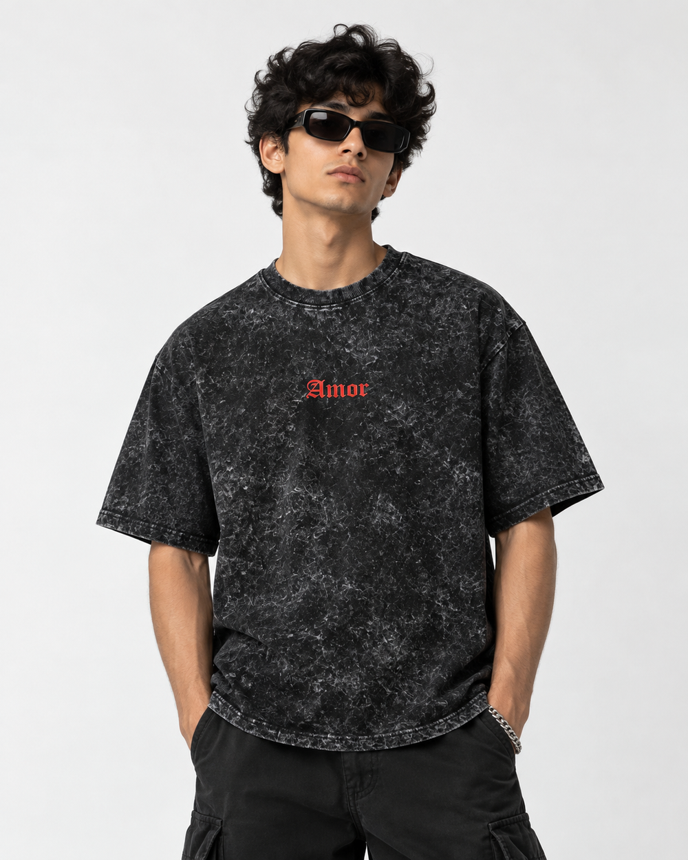 Inferno acidwash oversized tee