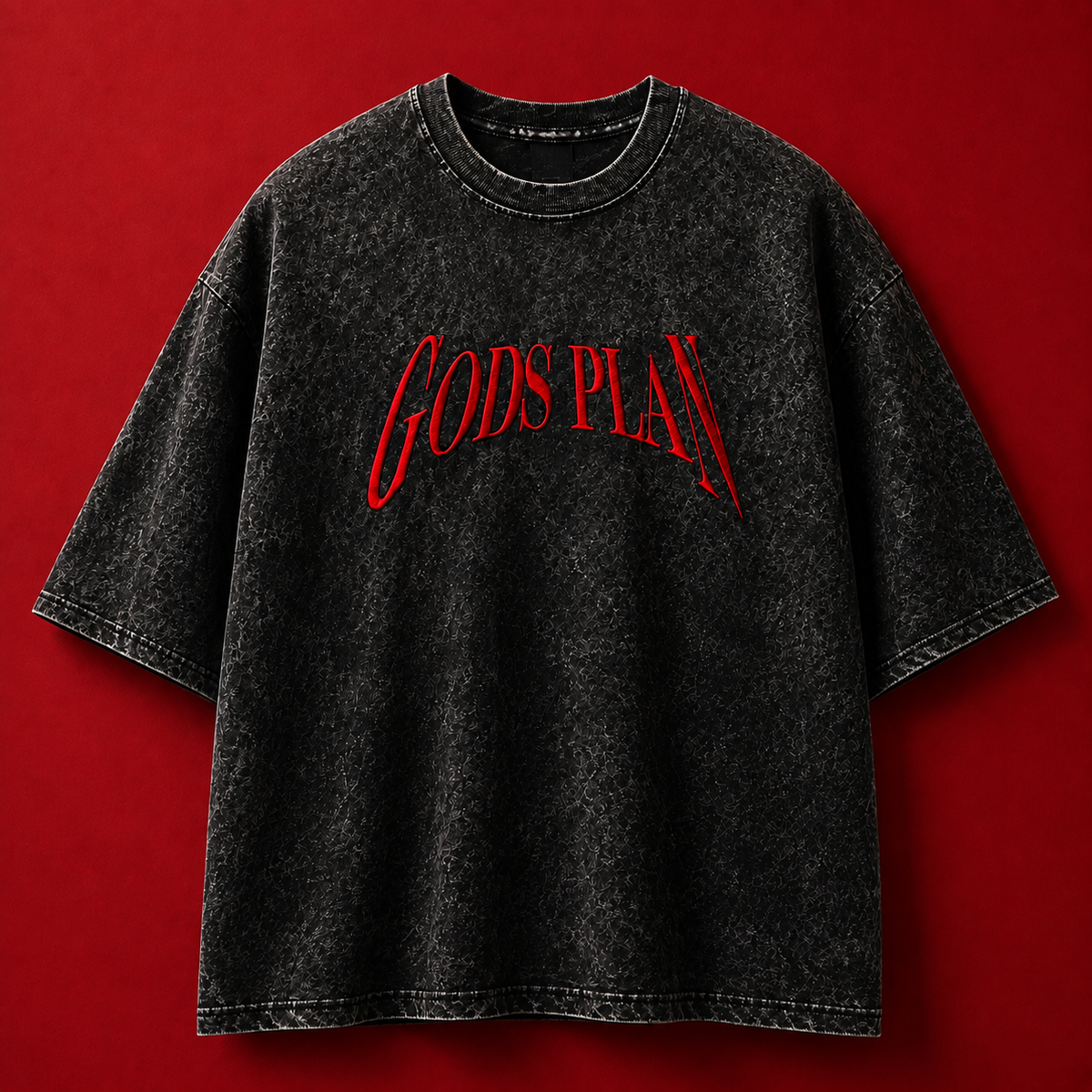 God's plan essential oversized Acidwash Tshirt