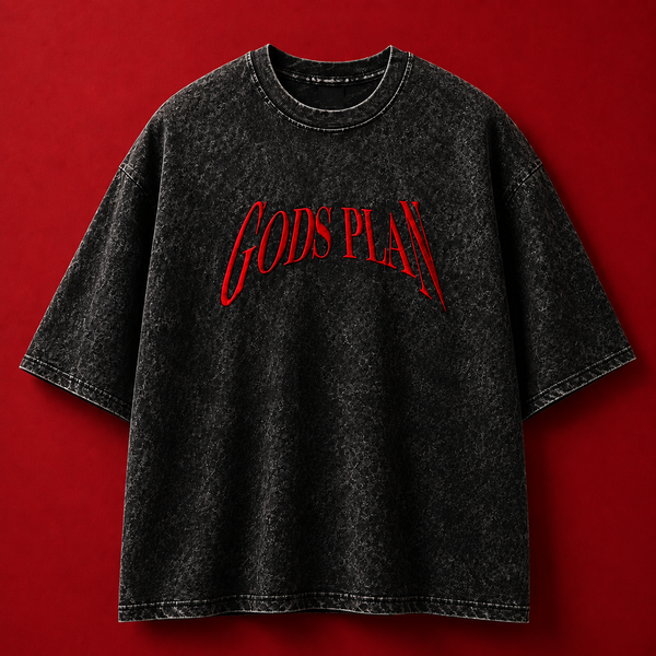 God's plan essential oversized Acidwash Tshirt