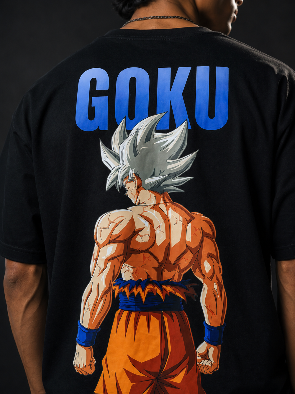 Goku printed black oversized T-shirt