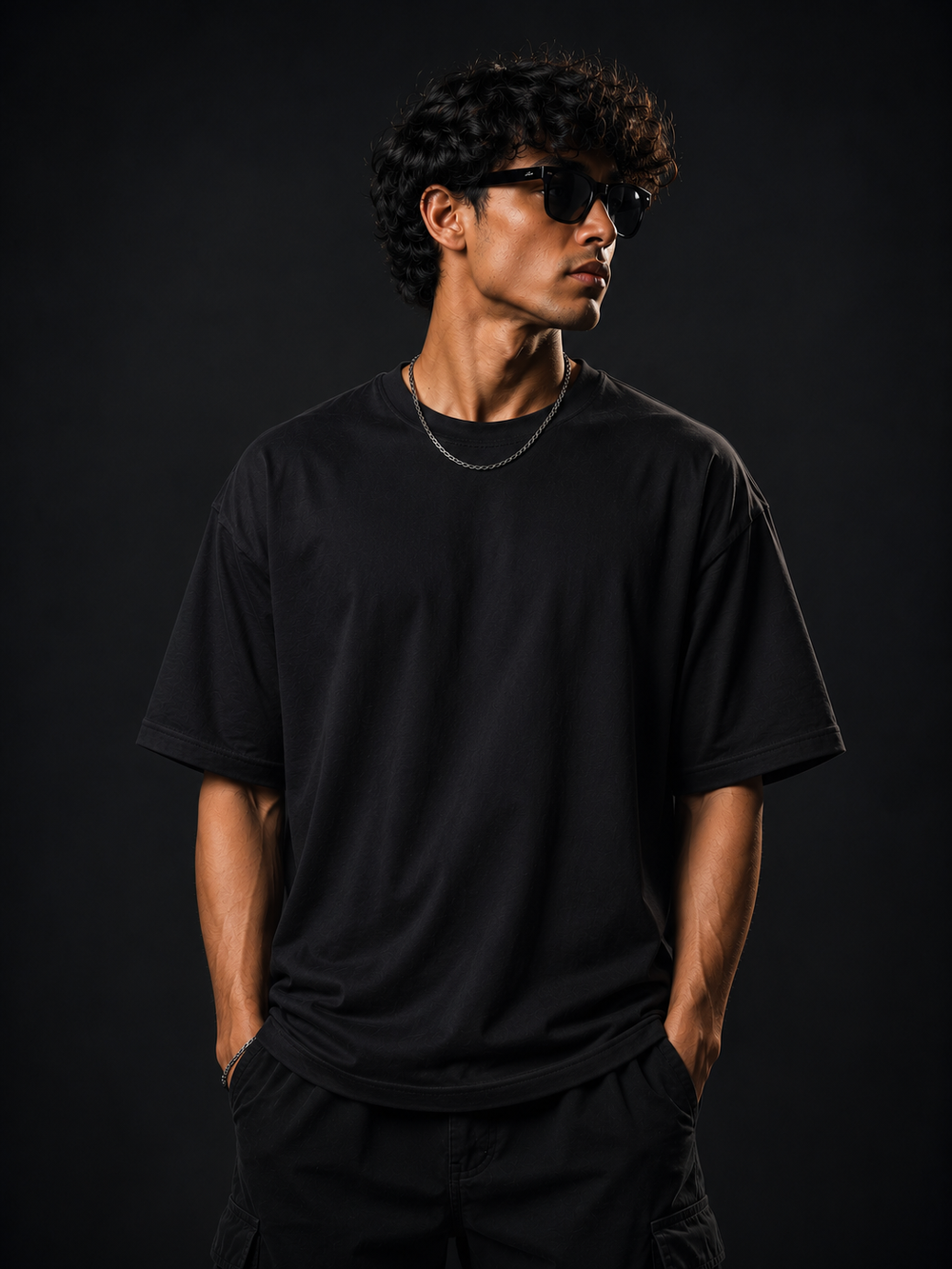 Goku printed black oversized T-shirt