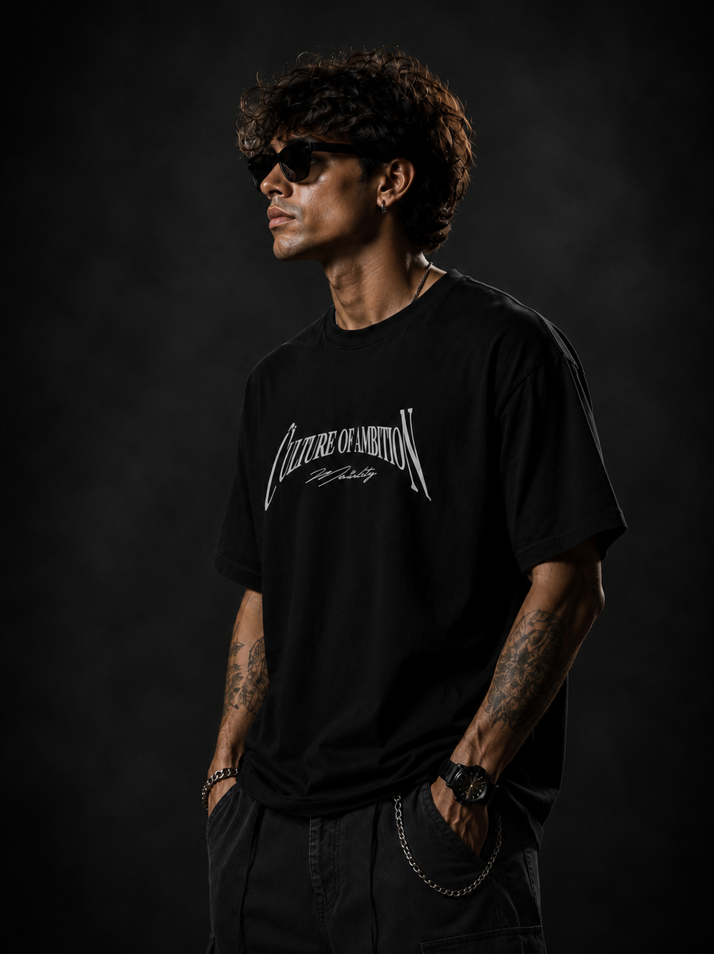 Culture of ambition black Oversized Tee