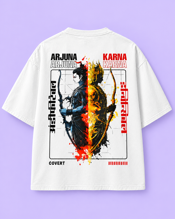 Arjuna &Karna oversized white tee